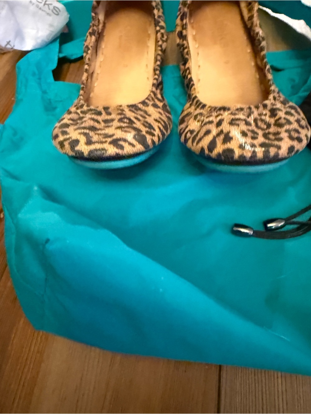 Tieks Leopard Print Ballet Flats - tan/black - Picture 4 of 10